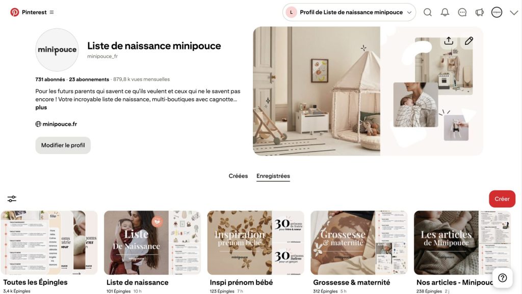 stratégie pinterest univers bébé enfant